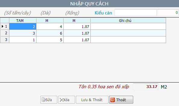 Nhập quy cách tôn thép